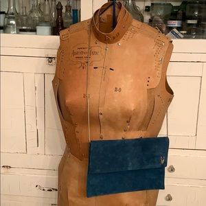 Shirl Miller suede vintage clutch